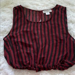 Maroon & black see thru crop